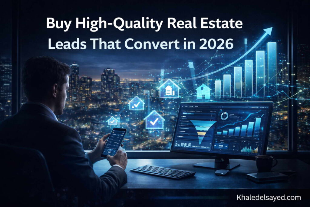 AI-enhanced real estate lead generation platform displaying high-quality mortgage leads, aggregated datasets, and intelligent lead scoring models.