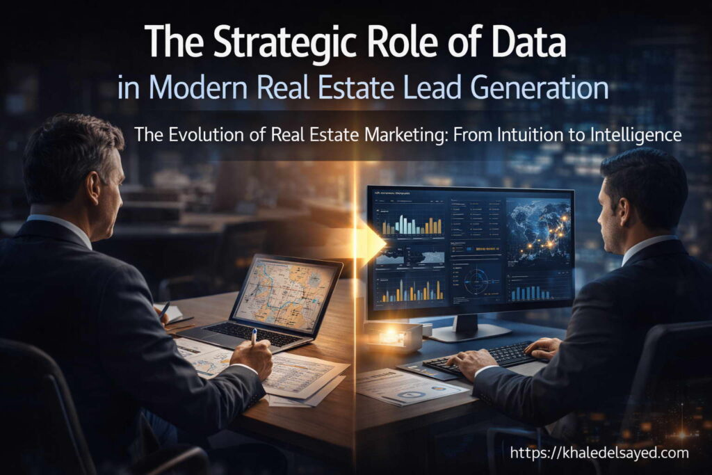 Loan officer analyzing AI mortgage leads and aggregate mortgage lead datasets to optimize performance-driven marketing strategies.
