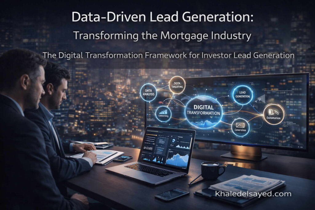 Data-Driven Lead Generation: Transforming the Mortgage Industry 4 Loan officer reviewing AI generated mortgage leads and aggregate real estate leads within a high-performance lead management system.