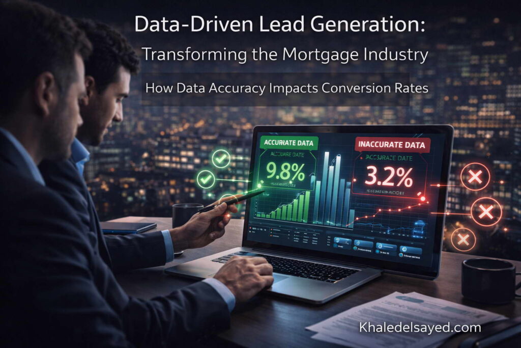 Data-Driven Lead Generation: Transforming the Mortgage Industry 5 Advanced marketing dashboard showcasing aged mortgage leads lists, AI-powered mortgage leads, and predictive analytics for real estate growth.