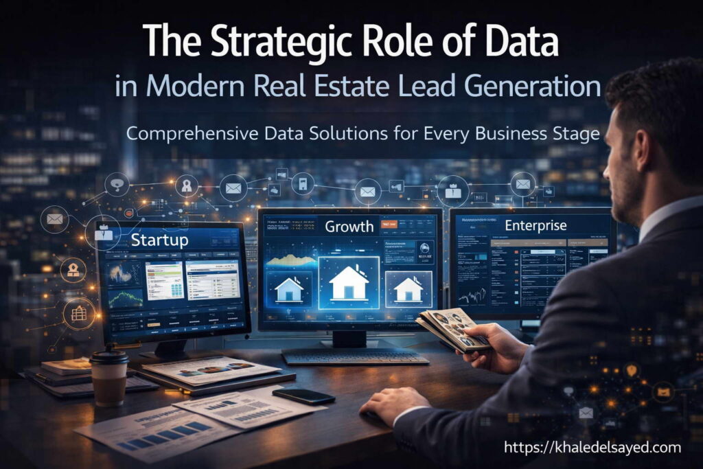 Digital marketing dashboard highlighting aged mortgage leads lists, AI mortgage leads, and predictive analytics for real estate campaigns.