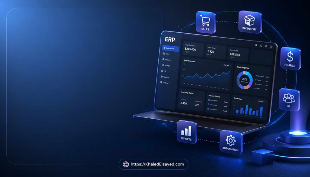 Best ERP systems for small business in 2026 showcasing cloud-based ERP solutions with scalable features for growing companies by the IT Leader Khaled Elsayed Sqawa