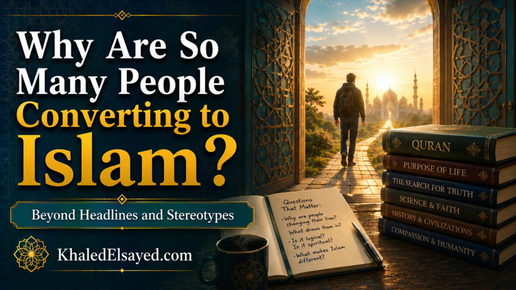 Exploring why many people are converting to Islam through personal journeys, spiritual discovery, and the search for meaning and purpose in life by the IT Leader Khaled Elsayed Sqawa