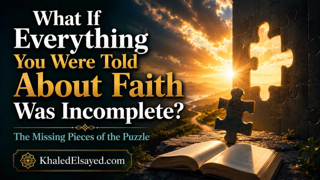 Deep exploration of faith, truth, and spiritual understanding questioning whether common beliefs capture the full picture of human purpose and existence by the IT Leader Khaled Elsayed Sqawa