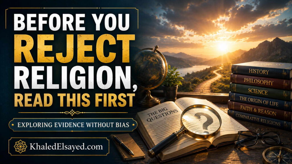 Educational reading material presenting historical, logical, and spiritual perspectives for those questioning religion and seeking honest answers by the IT Leader Khaled Elsayed Sqawa